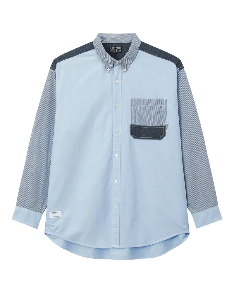 Izzue Gestreiftes Hemd im Patchwork-Look - Blau Blau