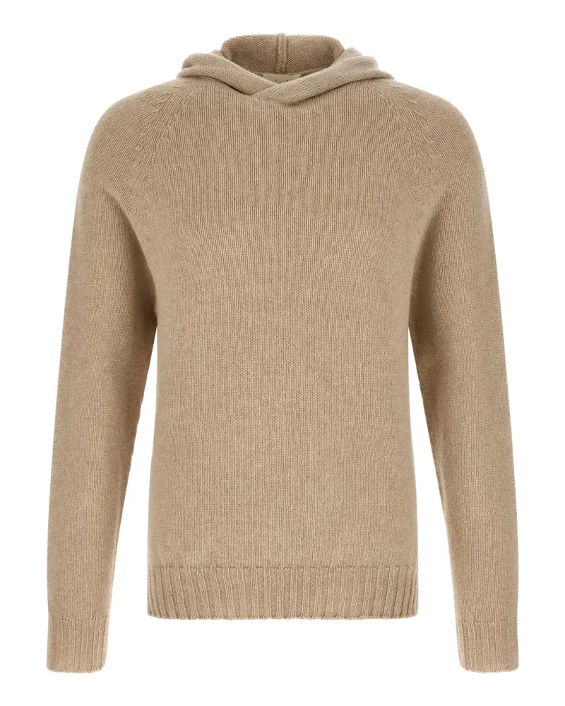 MA'RY'YA braided-detail raglan-sleeve hoodie - Nude Nude