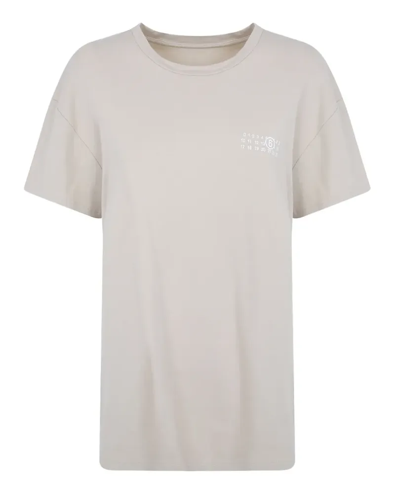 Maison Margiela Numeric logo-print panelled T-shirt - Nude Nude