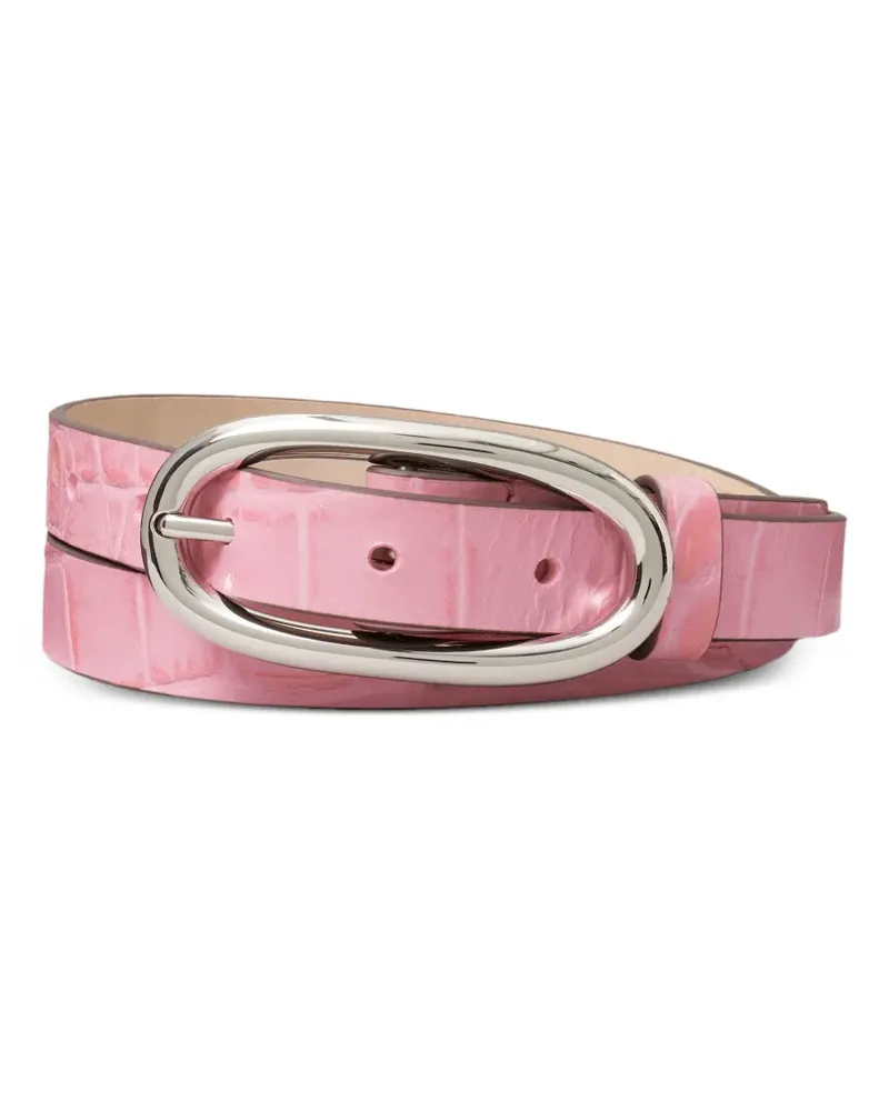 Tory Burch Großer Gürtel mit Kroko-Effekt - Rosa Rosa