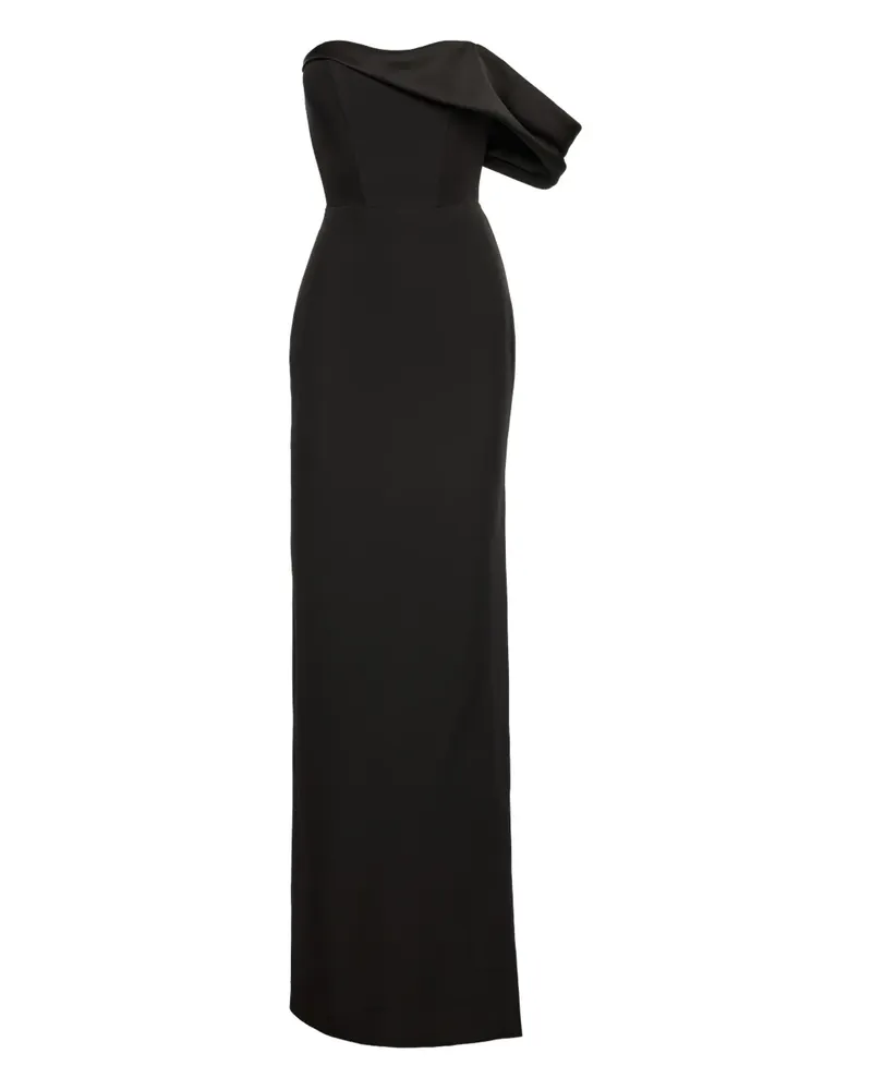 V:PM ATELIER Lya one-shoulder draped maxi dress - Schwarz Schwarz