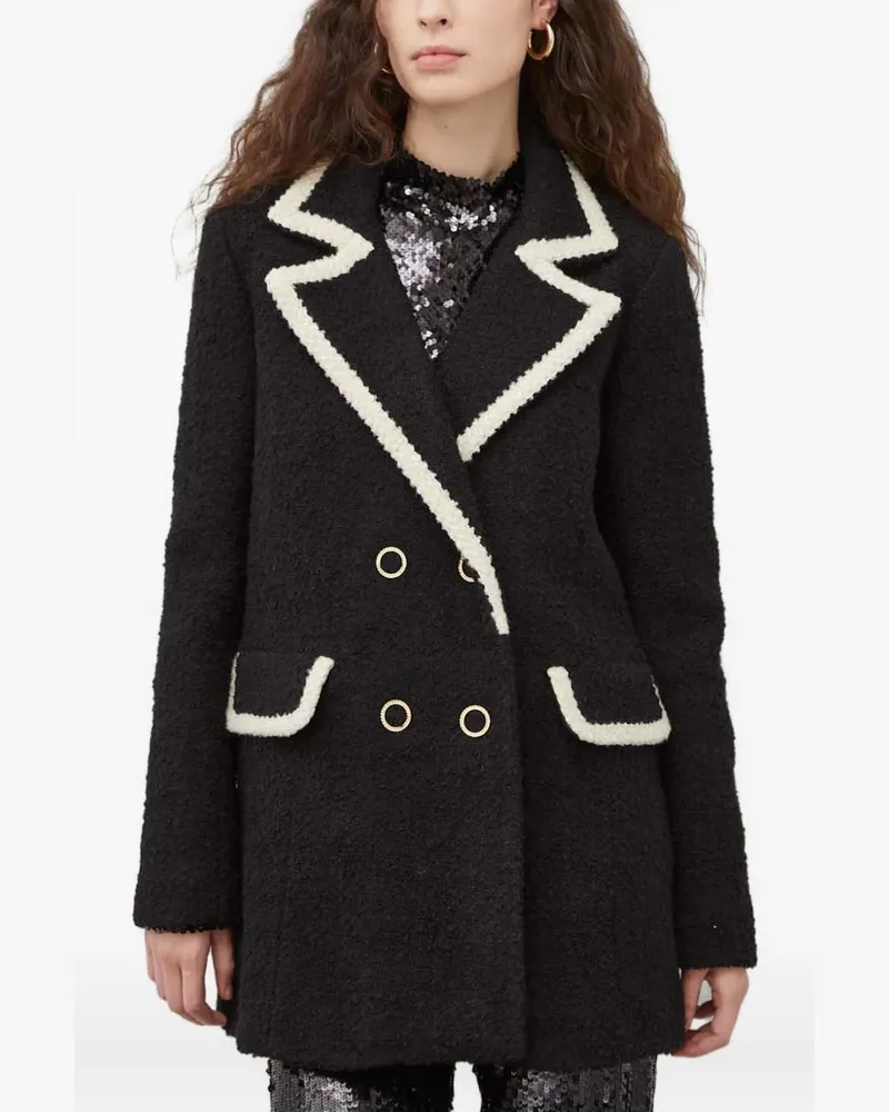 ba&sh Bouclé-Jacke mit Kontrastdetails - Schwarz Schwarz