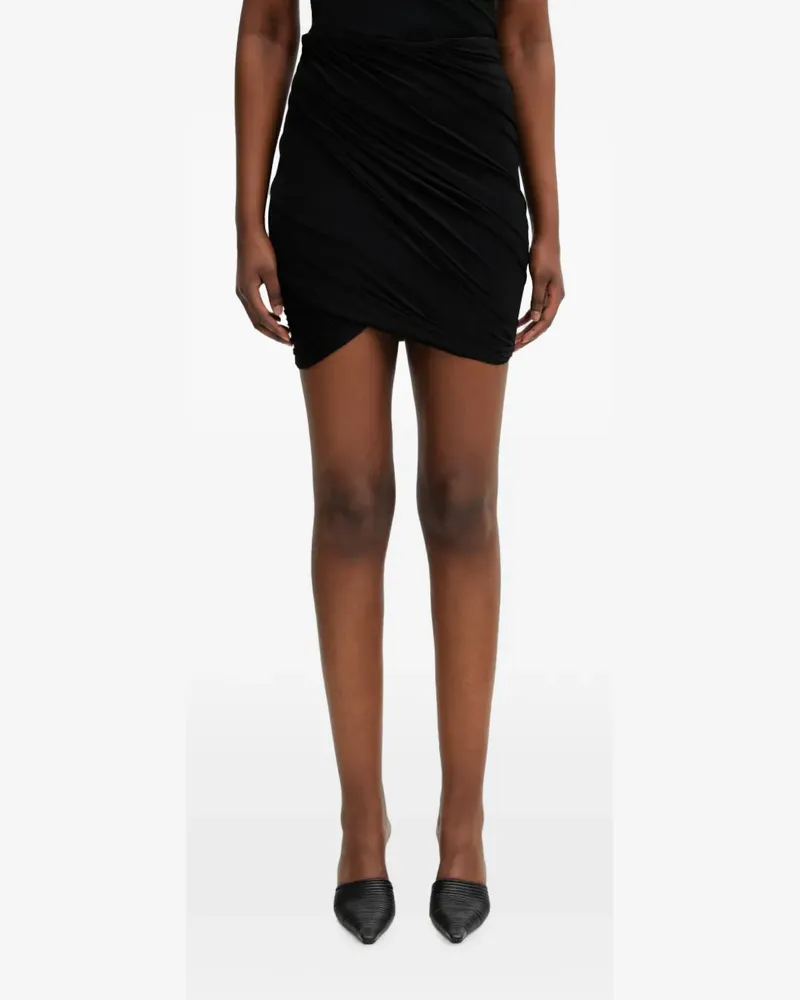 Rick Owens Lilies Luna ruched crossover mini skirt - Schwarz Schwarz