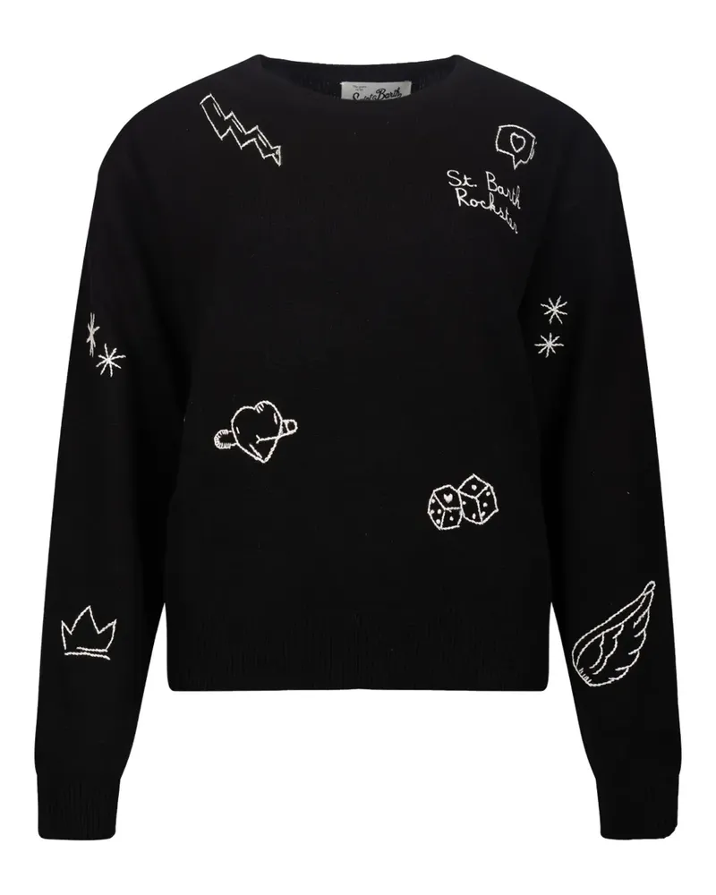 MC2 Saint Barth Bestickter Pullover - Schwarz Schwarz