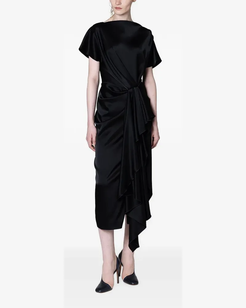 Roksanda Ilincic Zoa draped ruffled dress - Schwarz Schwarz