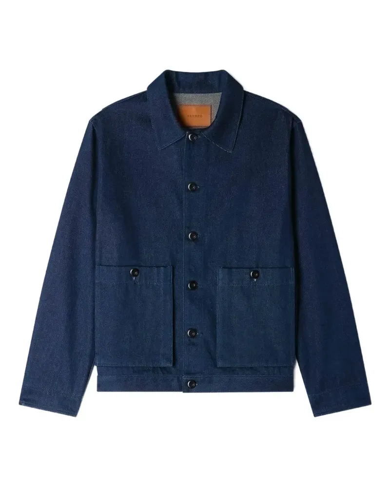 Sandro Jeansjacke mit Knopfleiste - Blau Blau