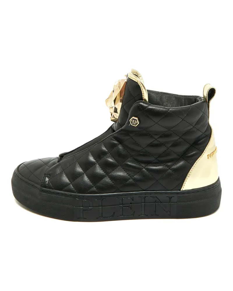 Philipp Plein quilted crystal-embellished sneakers - Schwarz Schwarz