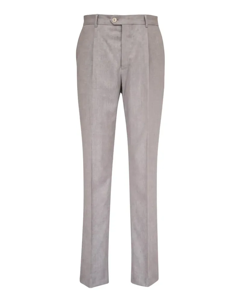Brunello Cucinelli Flanellhose mit Faltendetail - Grau Grau