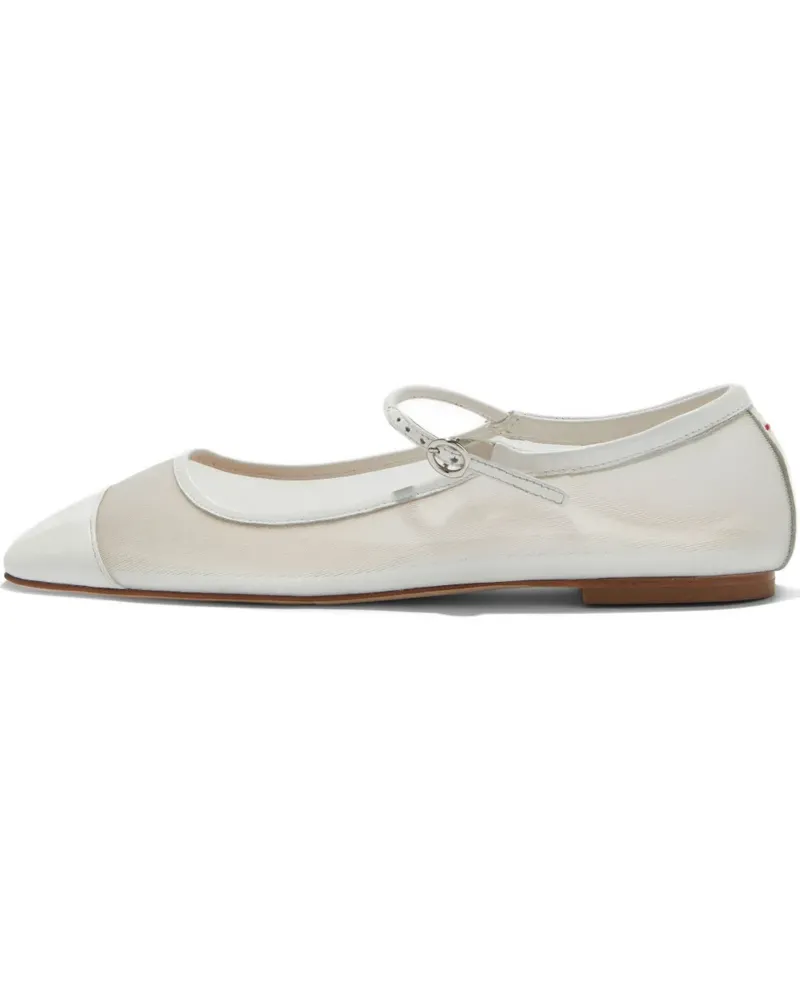 aeyde Uma Ballerinas aus Mesh - Weiß Weiß