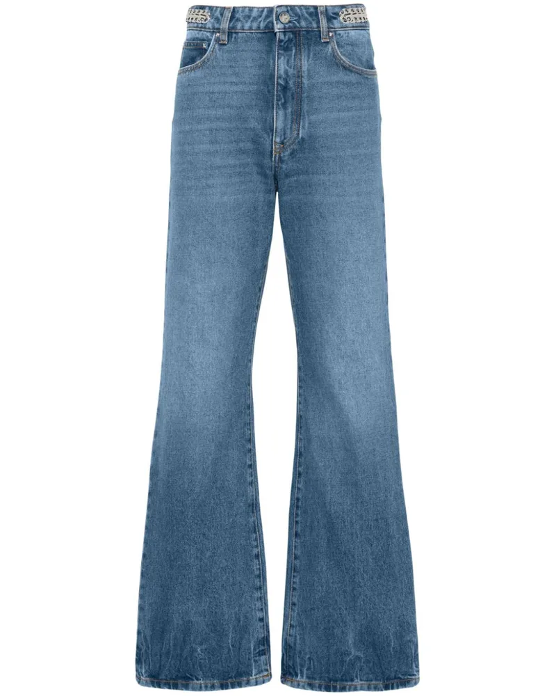 Paco Rabanne Signature Straight-Leg-Jeans mit hohem Bund - Blau Blau