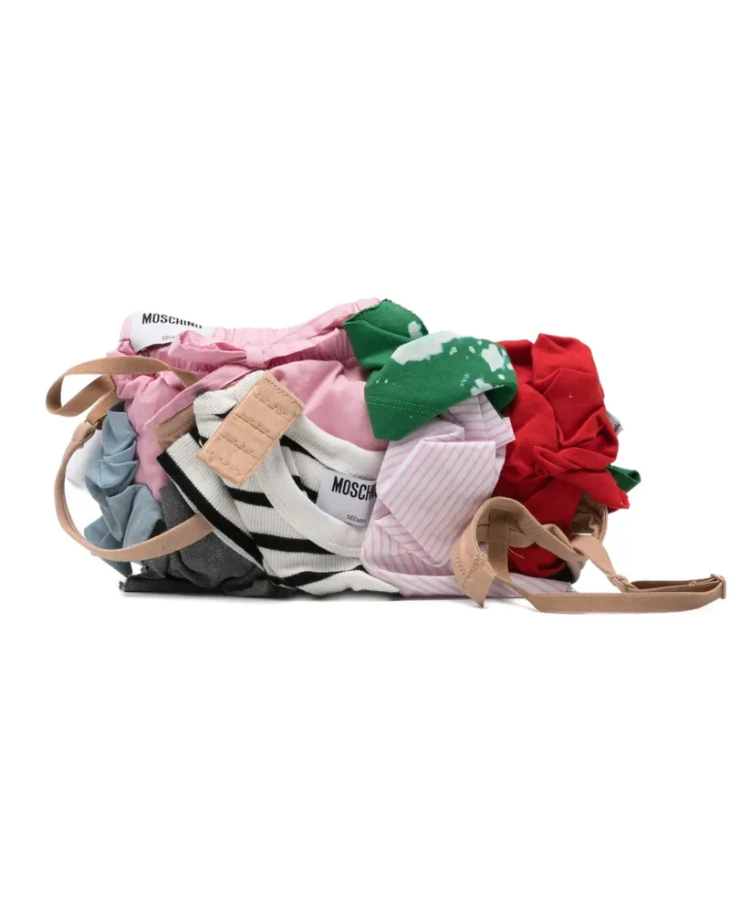 Moschino logo-label clutch bag - Rosa Rosa