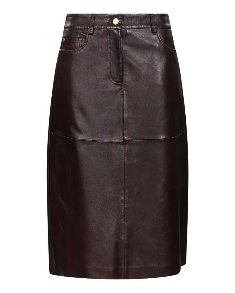 Max Mara leather midi skirt - Braun Braun