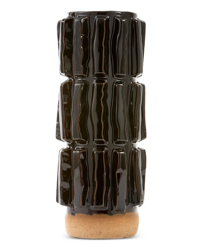 POLSPOTTEN Strukturierte Keramikvase - Schwarz Schwarz