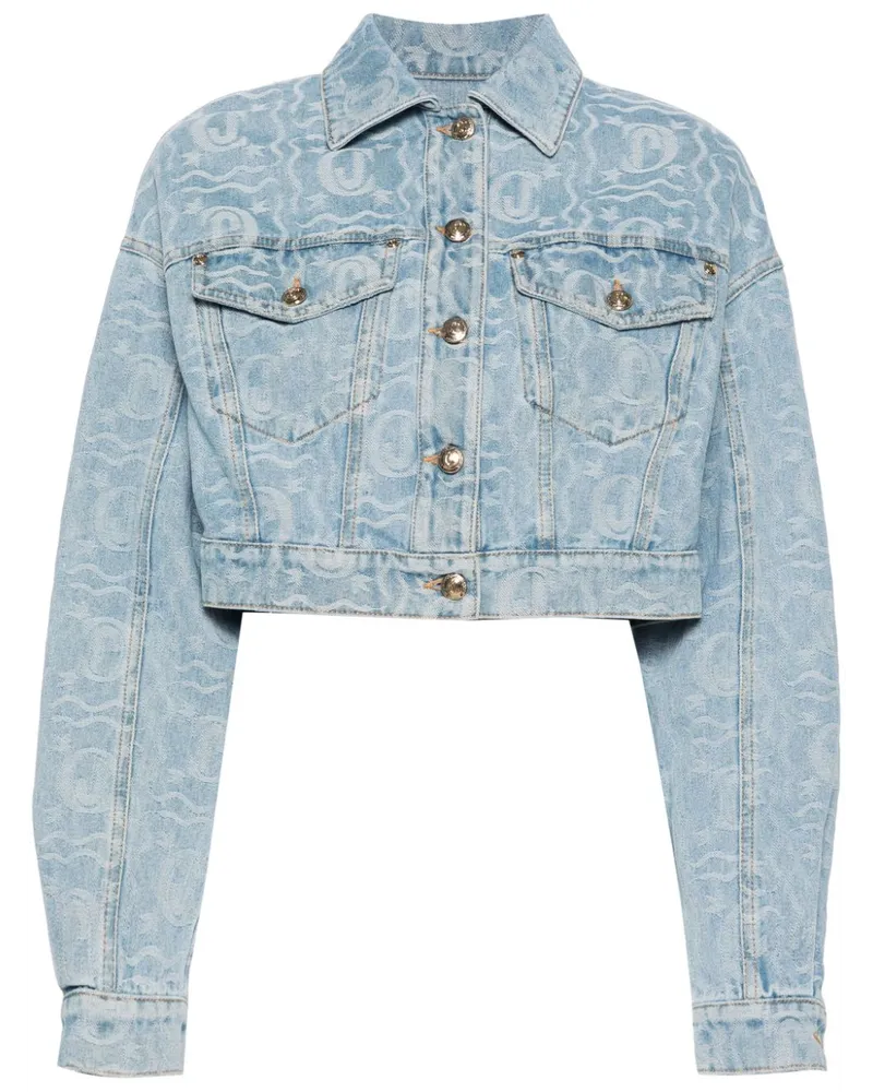 Just Cavalli Jeansjacke mit Jacquard-Logos - Blau Blau