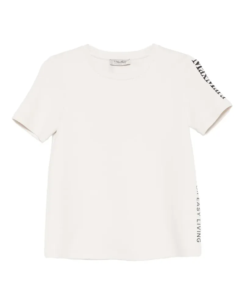 Max Mara Nancy T-Shirt mit Logo-Print - Nude Nude