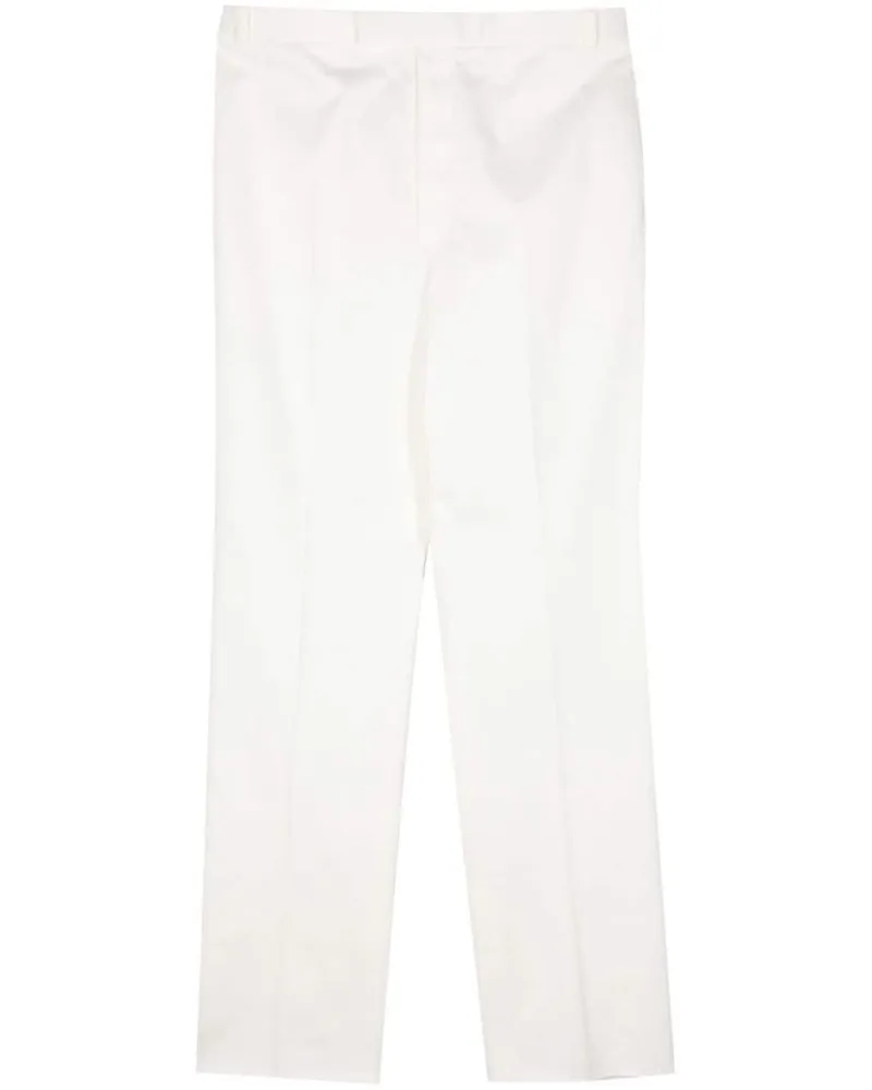 Thom Browne Halbhohe Straight-Leg-Hose Weiß