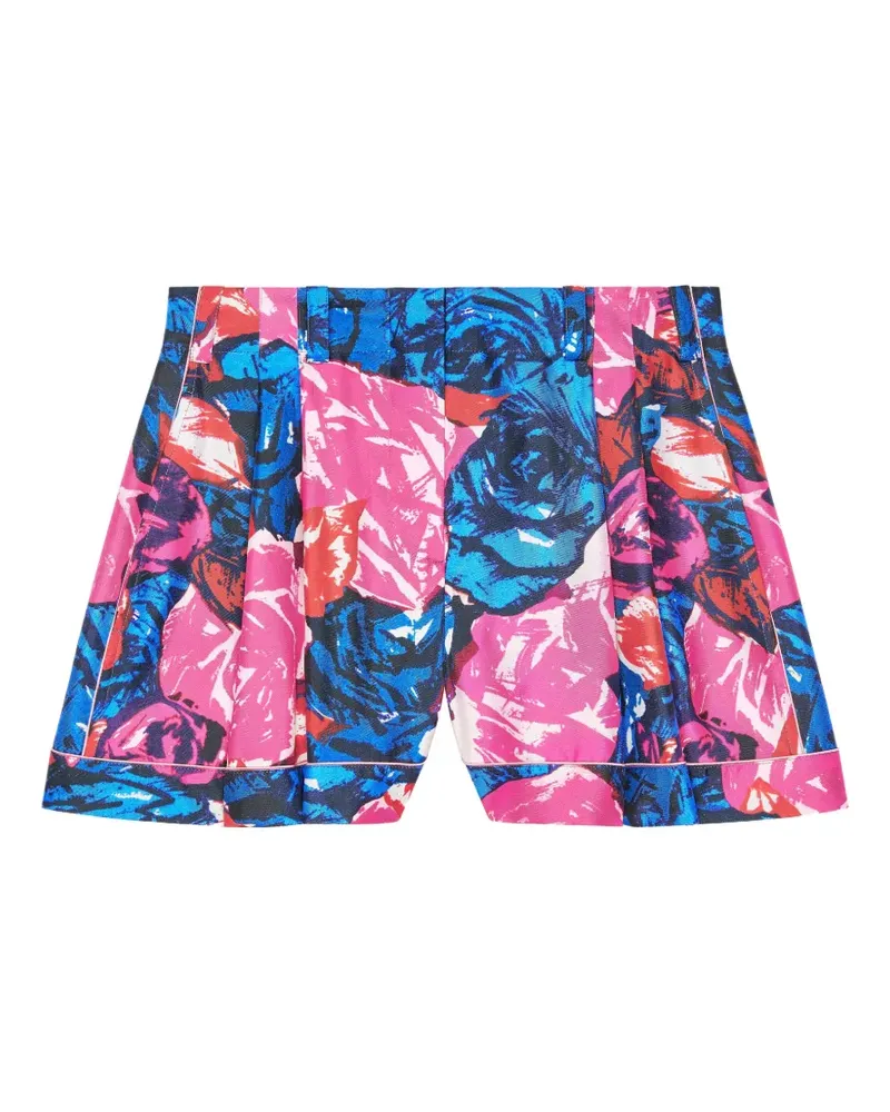 Givenchy Pyjama-Shorts aus Seide mit Blumenprint - Blau Blau