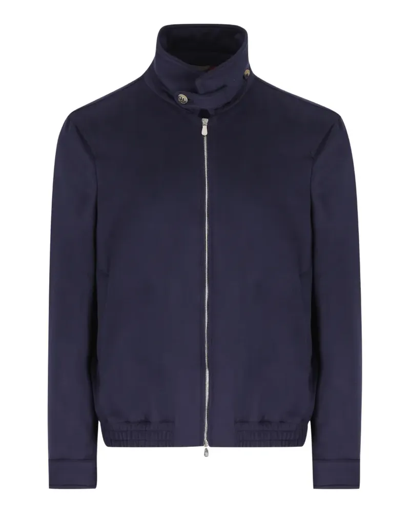 Brunello Cucinelli high-neck zip-up jacket - Blau Blau