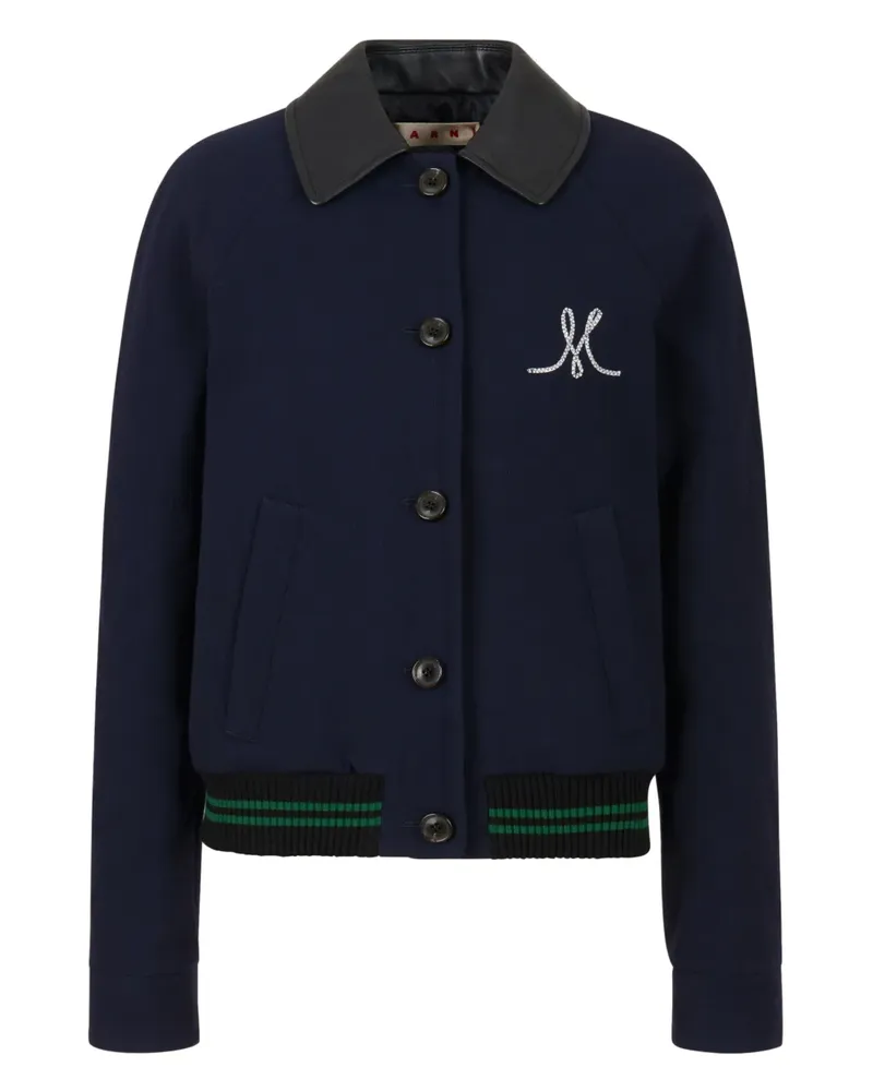 Marni Bestickte Bomberjacke - Blau Blau