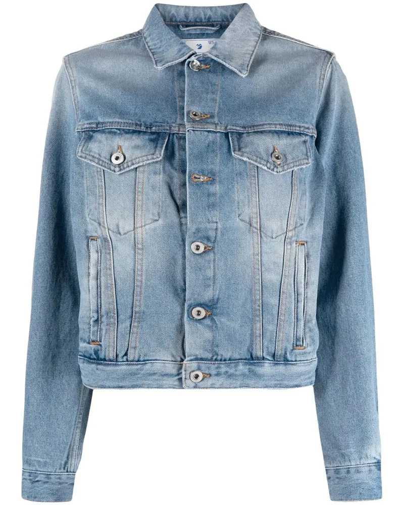 OFF-WHITE Corporate Jeansjacke mit Logo-Patch - Blau Blau