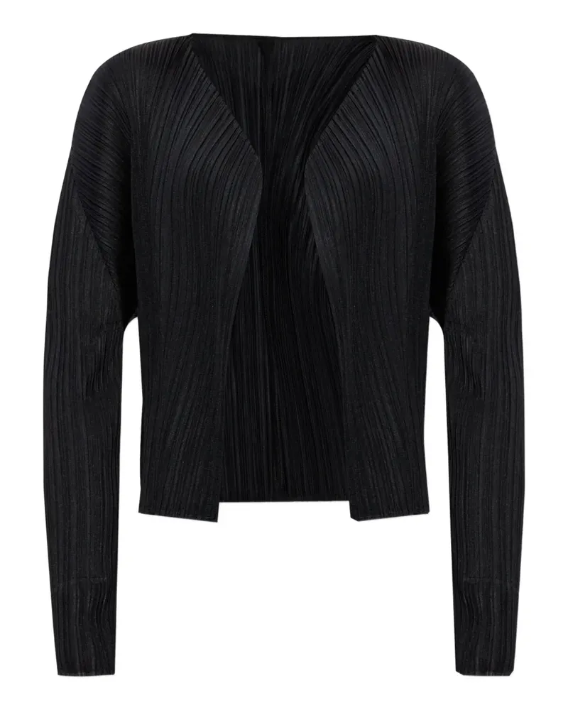 Issey Miyake Plissierter Cardigan - Schwarz Schwarz