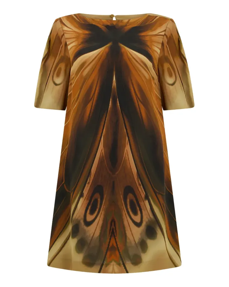Alberta Ferretti printed short-sleeve mini dress - Braun Braun