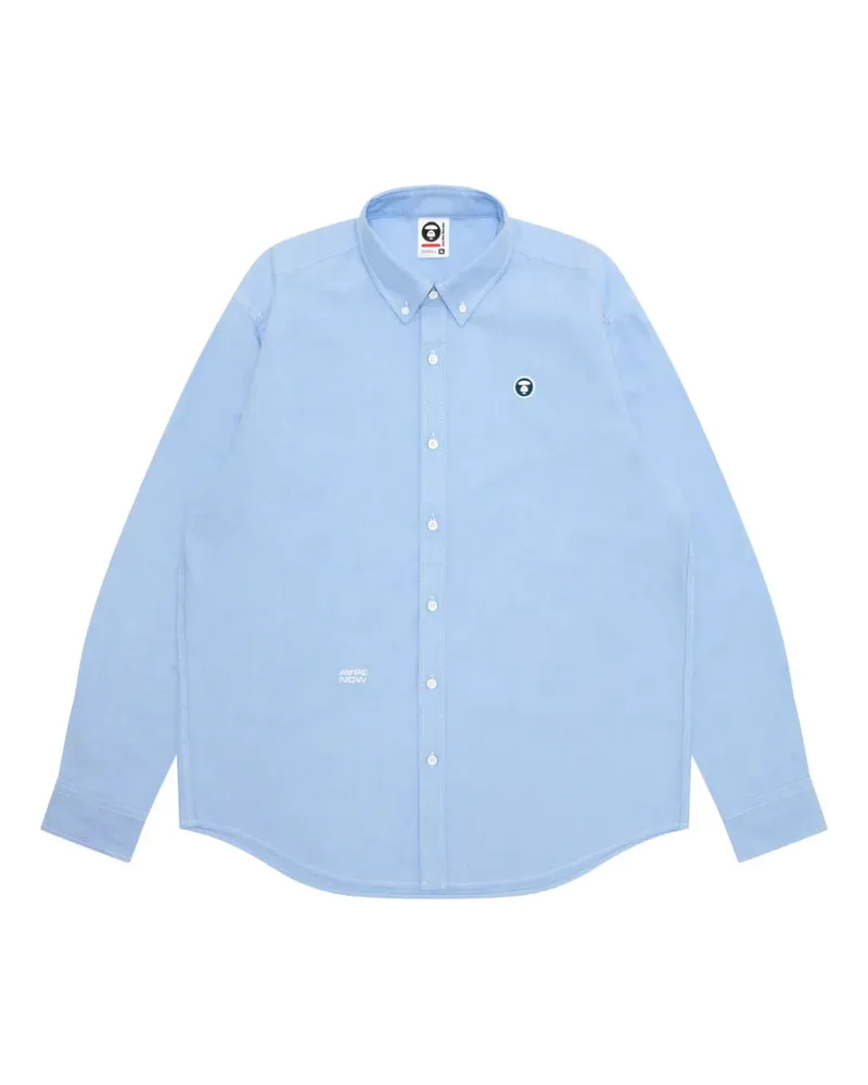 BAPE Oxford-Hemd mit Logo-Patch - Blau Blau