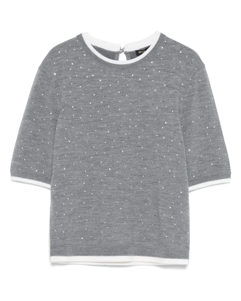 Maje T-Shirt mit Strass - Grau Grau