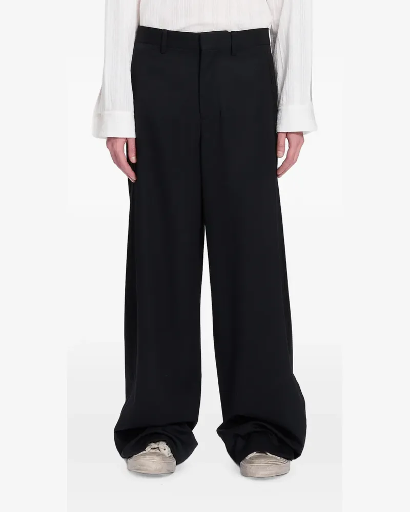Ann Demeulemeester Franck Hose mit weitem Bein - Schwarz Schwarz