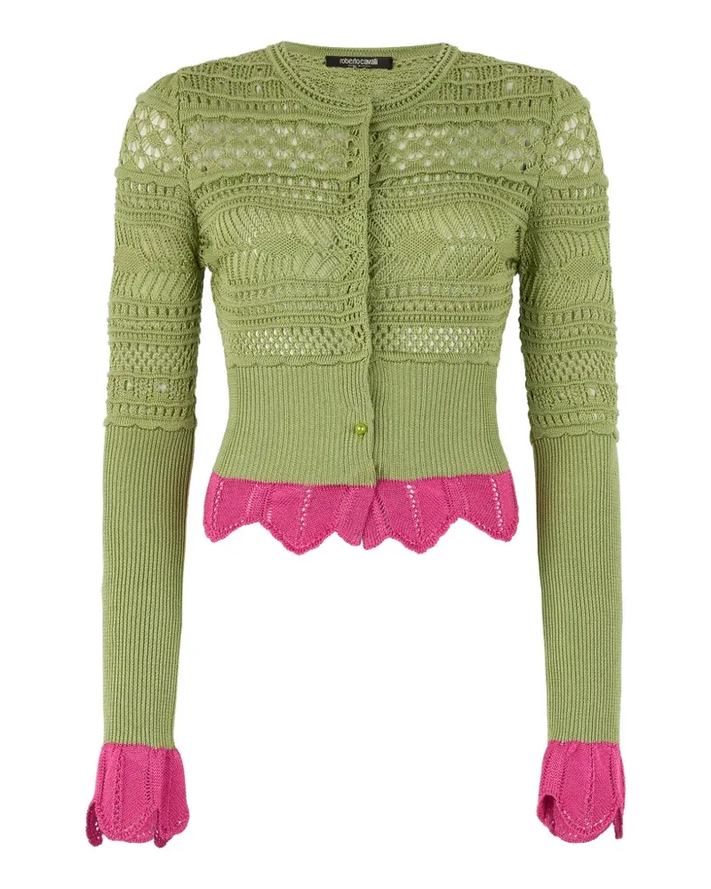 Roberto Cavalli contrast-detail cardigan - Grün Grün