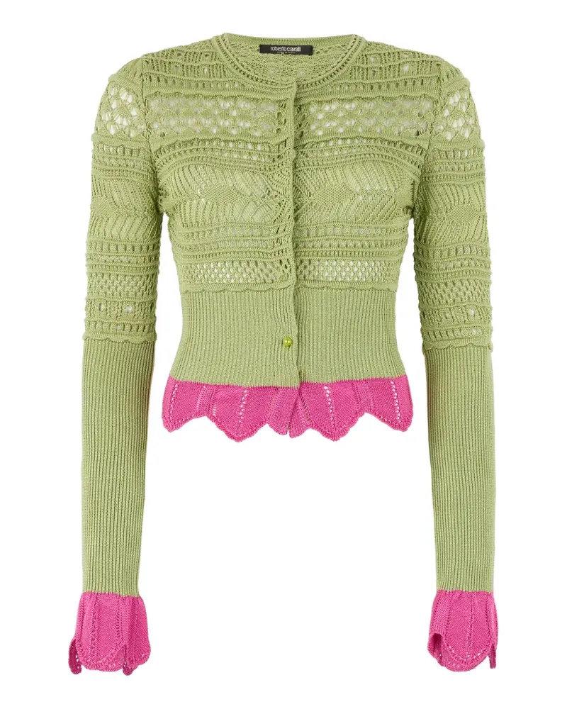 Roberto Cavalli contrast-detail cardigan - Grün Grün