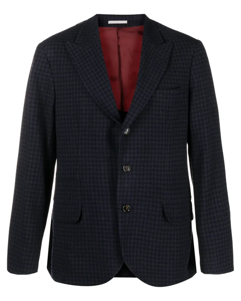 Brunello Cucinelli Sakko mit Hahnentrittmuster - Blau Blau