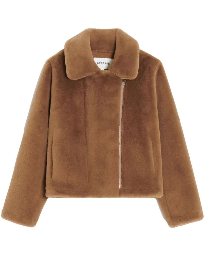 APPARIS Jacke aus Faux Fur mit fallendem Revers - Braun Braun