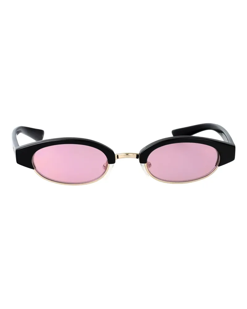 Alexander McQueen AM0534S Sonnenbrille mit ovalem Gestell - Schwarz Schwarz