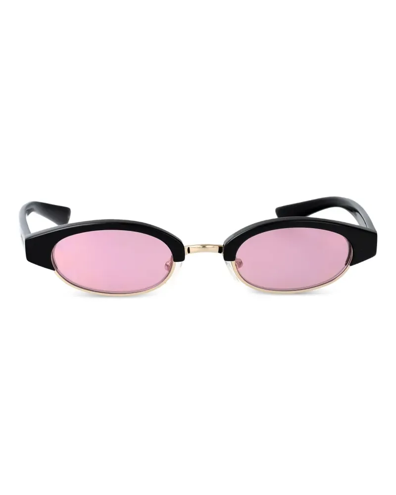 Alexander McQueen AM0534S Sonnenbrille mit ovalem Gestell - Schwarz Schwarz