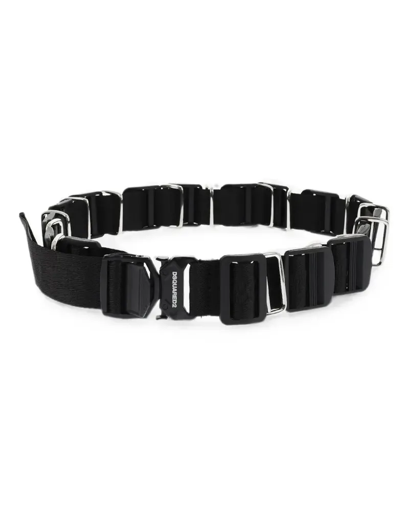 Dsquared2 logo-print buckle-fastening belt - Schwarz Schwarz