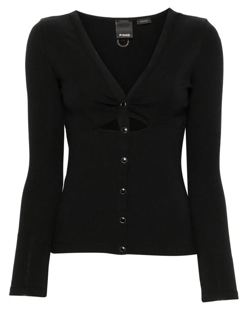 Pinko Millionaire Langarmshirt mit Druckknopf - Schwarz Schwarz