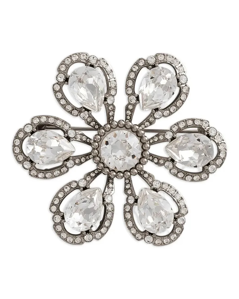 Dolce & Gabbana Brosche mit Blumenverzierung - Silber Silber