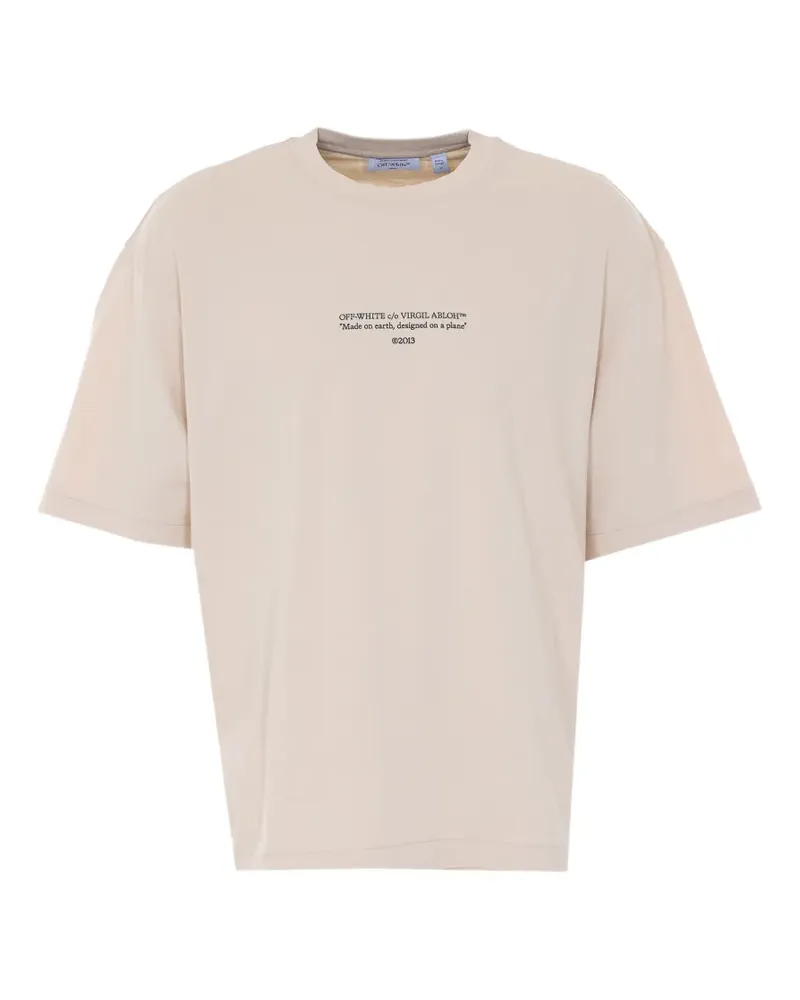 OFF-WHITE text-print T-shirt - Nude Nude