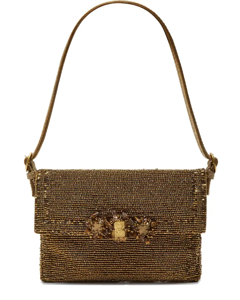 Maliparmi Schultertasche mit Perlenverzierung - Nude Nude