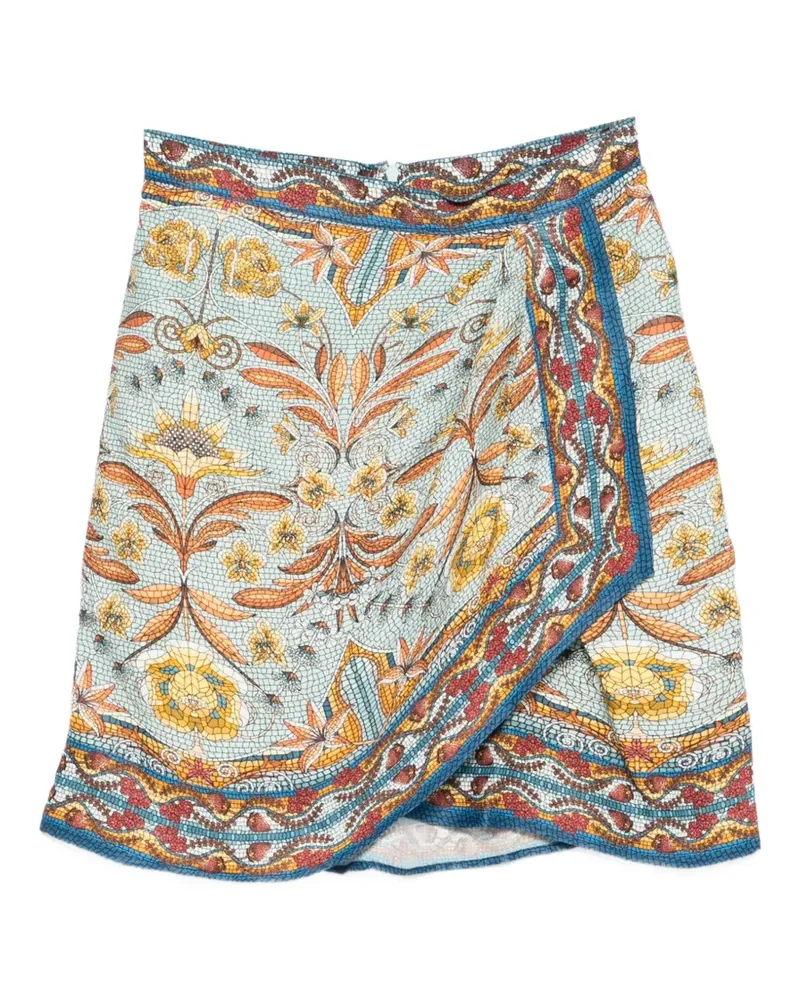 FARM Rio Mosaic Garden mini wrap skirt - Blau Blau