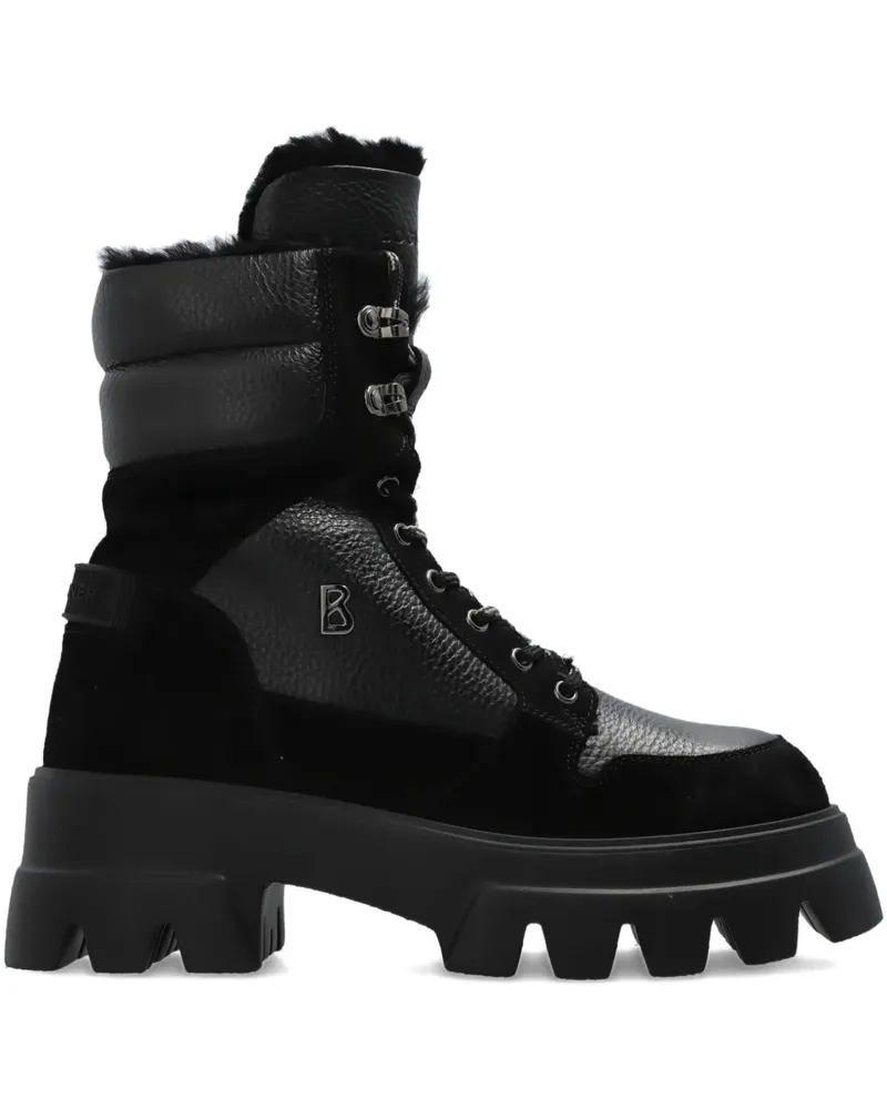 Bogner Bikerstiefel mit Schnürung - Schwarz Schwarz