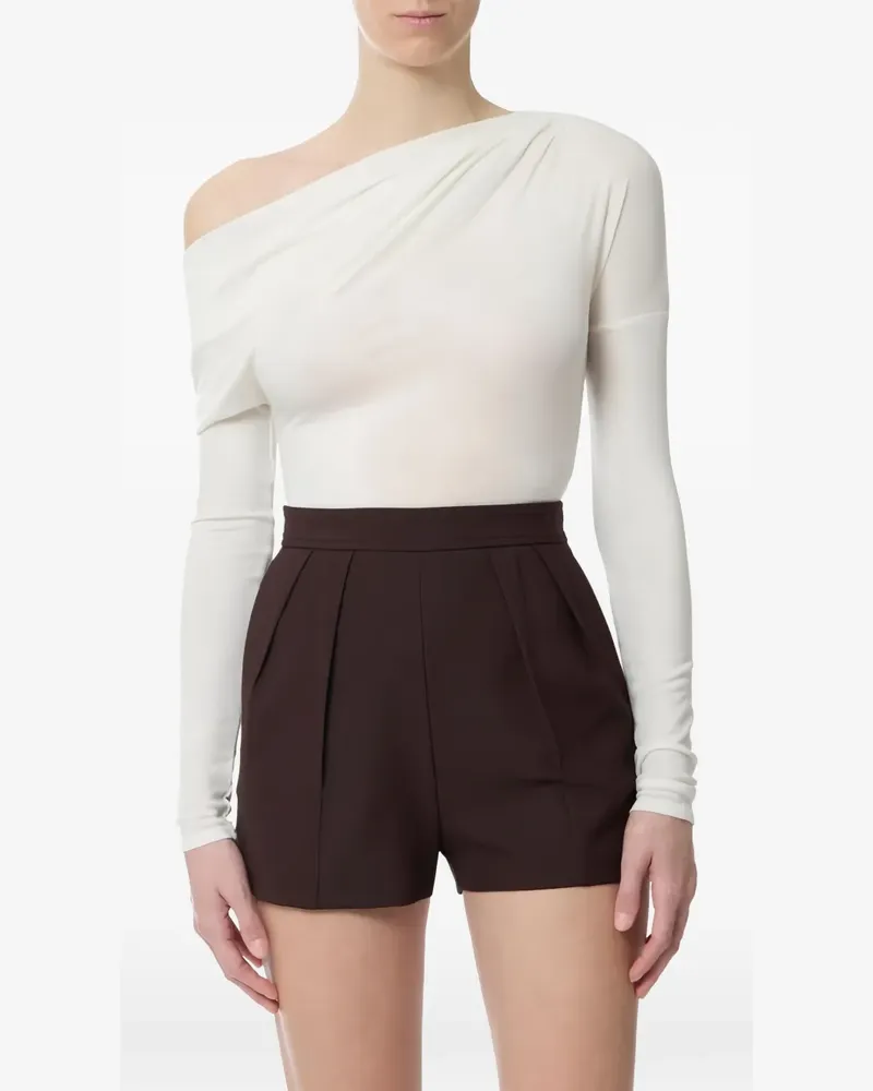 Elisabetta Franchi draped asymmetric-neck top - Weiß Weiß