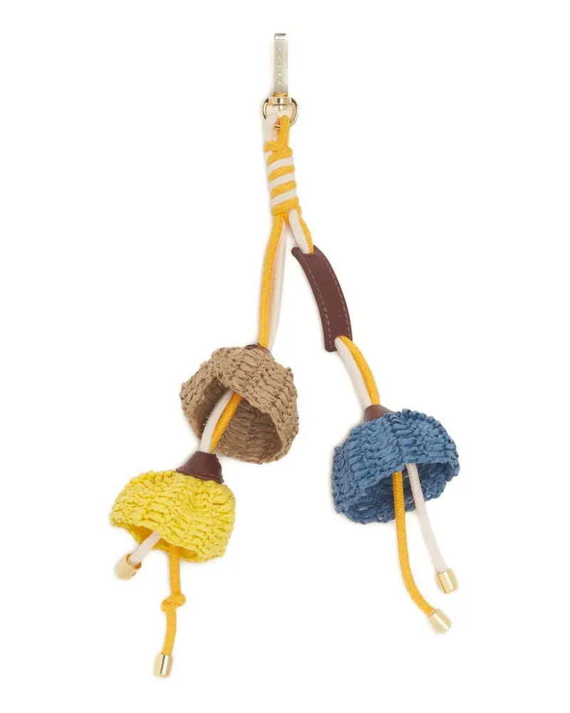 Marni flower-pendant woven keyring - Gelb Gelb