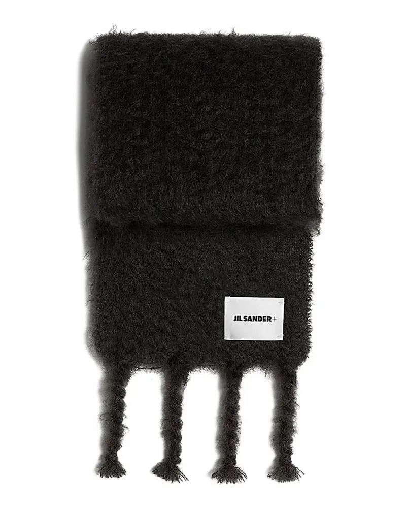 Jil Sander Gestrickter Schal mit Fransen - Schwarz Schwarz