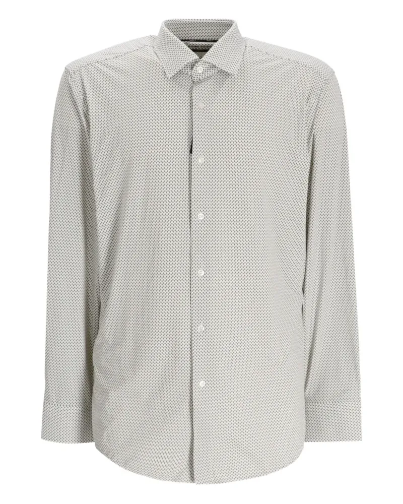 HUGO BOSS Hemd mit geometrischem Print - Grau Grau