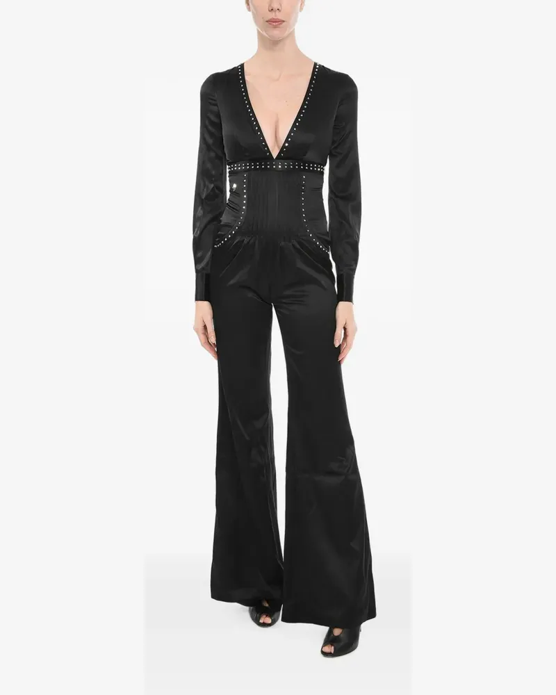 Philipp Plein Melania stud-detail jumpsuit - Schwarz Schwarz