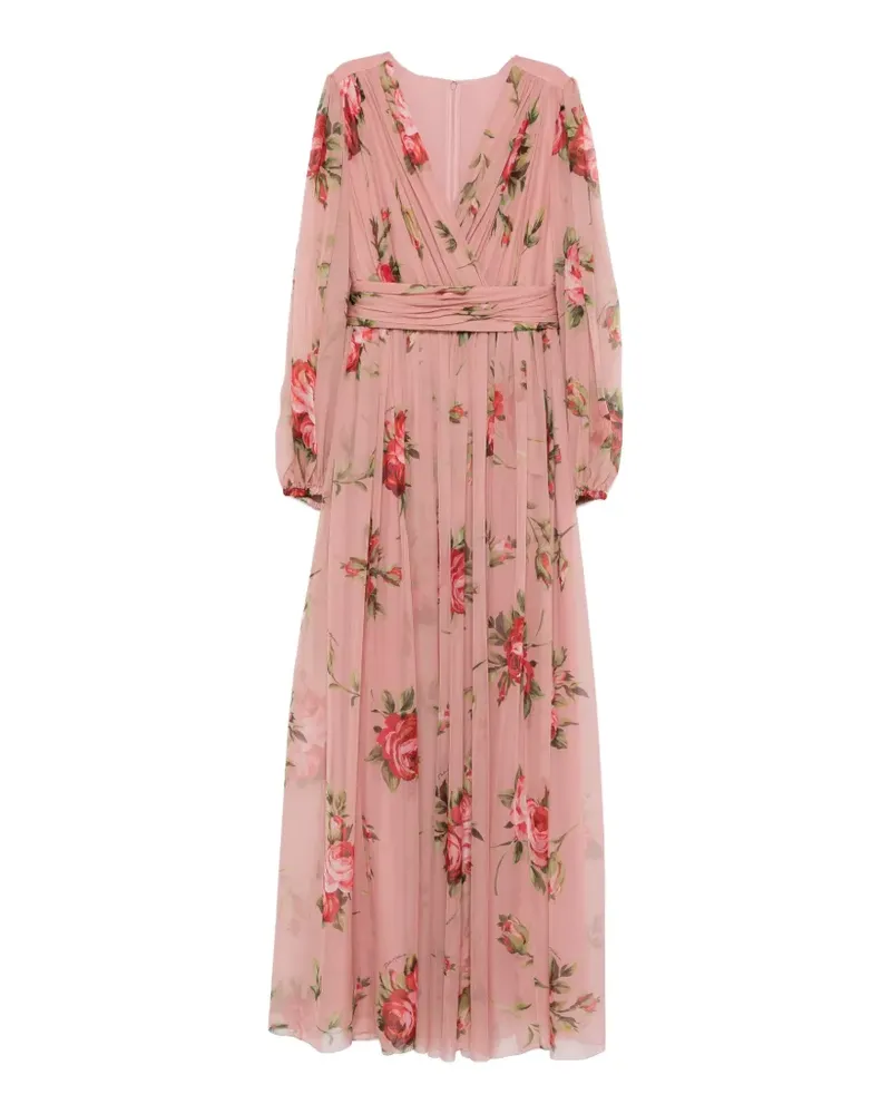 Dolce & Gabbana floral V-neck maxi dress - Rosa Rosa