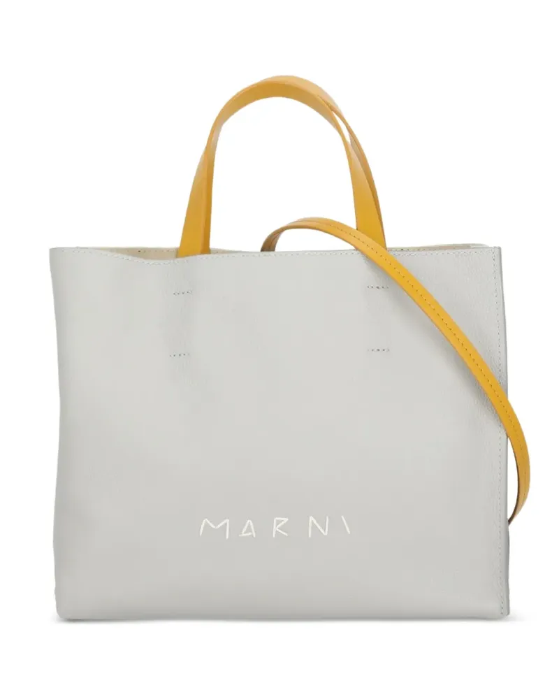 Marni Museo Soft colourblock leather tote bag - Grau Grau