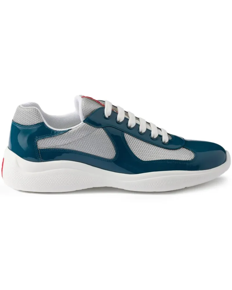Prada Sneakers aus Lackleder mit Logo-Detail - Blau Blau